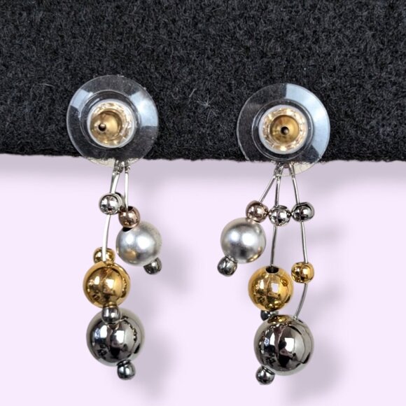 (2/$20) V. Dangling Ball Earrings (14K Posts) - Picture 5 of 7